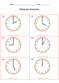 telling the time (clock) - worksheet 96