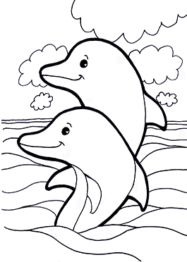 coloring pages (dolphins)