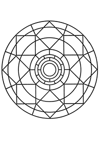 Simple Mandala coloring page - page 13