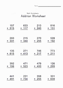 Addition für Kinder - Arbeitsblatt 132