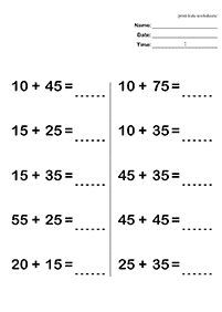 Addition für Kinder - Arbeitsblatt 133