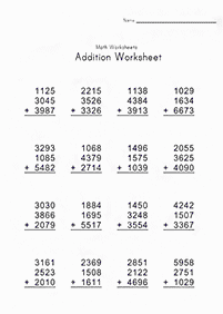 Addition für Kinder - Arbeitsblatt 138