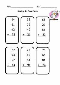 Addition für Kinder - Arbeitsblatt 141