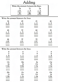 Addition für Kinder - Arbeitsblatt 147