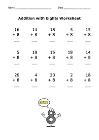 Addition für Kinder - Arbeitsblatt 96