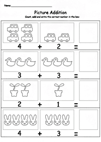 Einfache Addition für Kinder - Arbeitsblatt 14