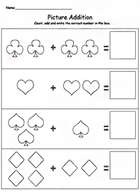 Einfache Addition für Kinder - Arbeitsblatt 15