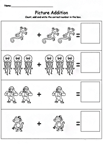 Einfache Addition für Kinder - Arbeitsblatt 26