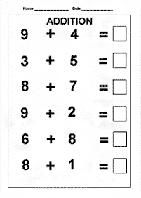 Einfache Addition für Kinder - Arbeitsblatt 27