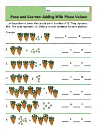 Einfache Addition für Kinder - Arbeitsblatt 36