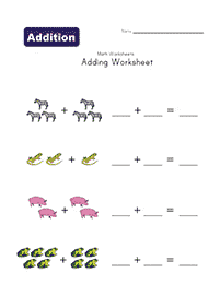 Einfache Addition für Kinder - Arbeitsblatt 4