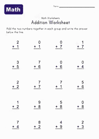 Einfache Addition für Kinder - Arbeitsblatt 48
