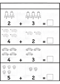 Einfache Addition für Kinder - Arbeitsblatt 7