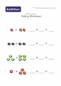 Einfache Addition für Kinder - Arbeitsblatt 8