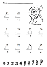 Subtraktion für Kinder - Arbeitsblatt 106