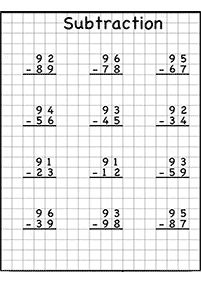 Subtraktion für Kinder - Arbeitsblatt 51