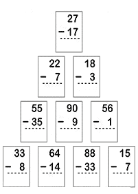 Subtraktion für Kinder - Arbeitsblatt 34