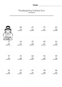 Subtraktion für Kinder - Arbeitsblatt 43