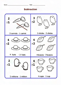 Einfache Subtraktion - Arbeitsblatt 1