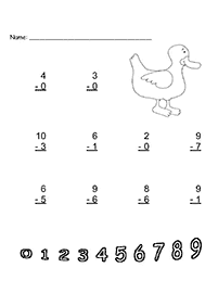 Einfache Subtraktion - Arbeitsblatt 19