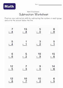 Einfache Subtraktion - Arbeitsblatt 36