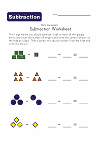 Einfache Subtraktion - Arbeitsblatt 8