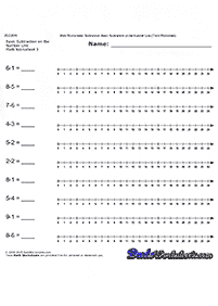 Einfache Subtraktion - Arbeitsblatt 9