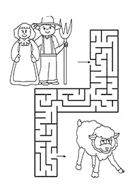 Einfache Labyrinthe für Kinder - Arbeitsblatt 36
