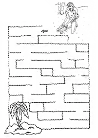 Einfache Labyrinthe für Kinder - Arbeitsblatt 43