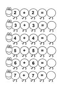 Einfache Addition für Kinder - Arbeitsblatt 55
