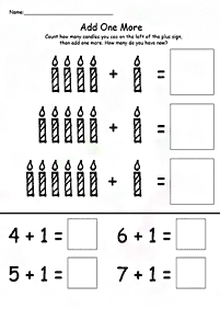 Einfache Addition für Kinder - Arbeitsblatt 64