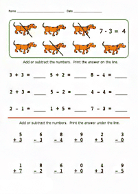 Einfache Math für Kinder - Arbeitsblatt 127