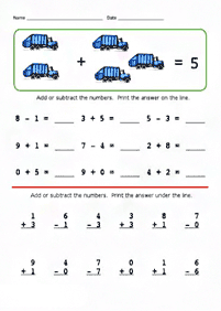 Einfache Math für Kinder - Arbeitsblatt 128