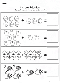 Einfache Math für Kinder - Arbeitsblatt 146