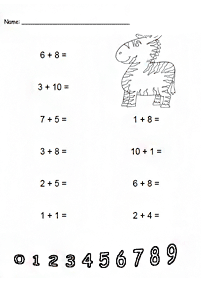 Einfache Math für Kinder - Arbeitsblatt 211