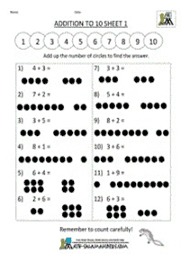 Einfache Math für Kinder - Arbeitsblatt 225