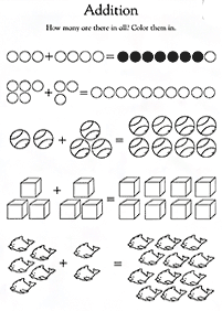Einfache Math für Kinder - Arbeitsblatt 36
