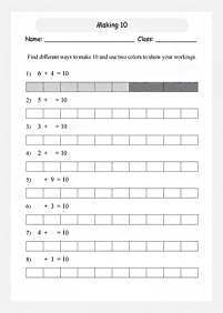 Einfache Math für Kinder - Arbeitsblatt 38