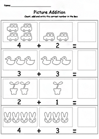 Einfache Math für Kinder - Arbeitsblatt 54
