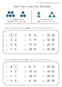 Einfache Math für Kinder - Arbeitsblatt 89
