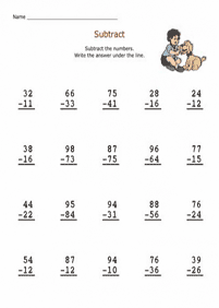 Subtraktion für Kinder - Arbeitsblatt 10