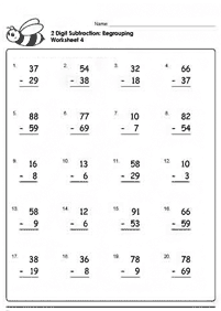 Subtraktion für Kinder - Arbeitsblatt 21