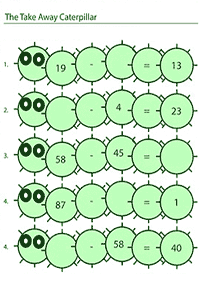 Subtraktion für Kinder - Arbeitsblatt 22