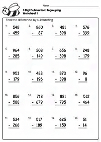 Subtraktion für Kinder - Arbeitsblatt 25