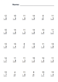Subtraktion für Kinder - Arbeitsblatt 32