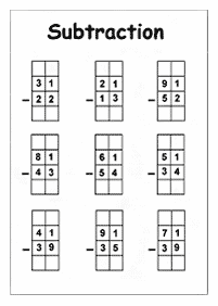 Subtraktion für Kinder - Arbeitsblatt 59