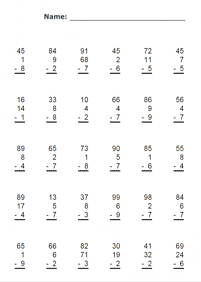 Subtraktion für Kinder - Arbeitsblatt 64