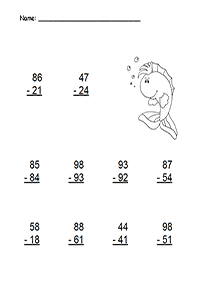 Subtraktion für Kinder - Arbeitsblatt 78