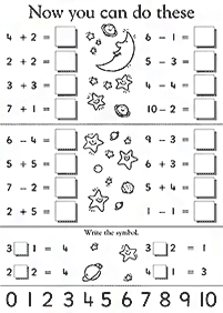 Einfache Subtraktion - Arbeitsblatt 54