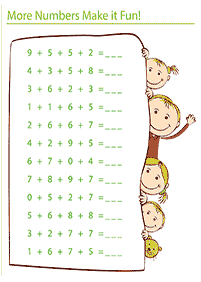 Matemática para niños – hoja de actividad 20
